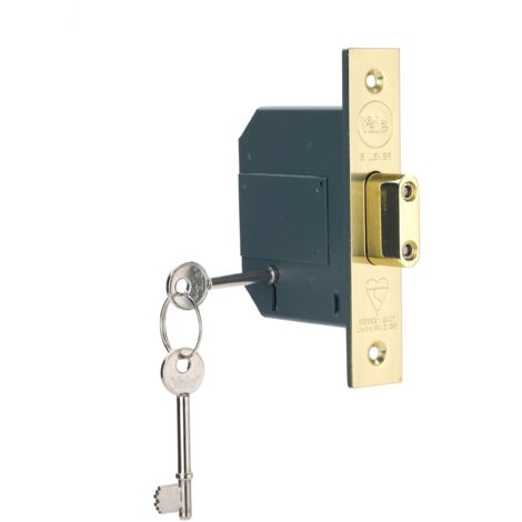 Yale P-M562-PB-80 Serratura a mortasa Standard Britannica a 5 Leve, Alta Sicurezza, Visi Pack, Adatto per Porte Esterne, Finitura in Ottone, 3 Inch/76 mm