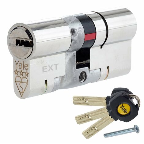Yale P-YS3-4040N Anti-Snap 3 stelle Euro doppio cilindro, alta sicurezza, 40:40 (80mm), finitura nichel