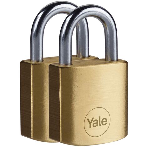 Yale Y110B/25/113/2 - 2 lucchetti in ottone (25 mm) - Lucchetti da interni per armadietti, zaini, cassette degli attrezzi - Chiavi uguali - Sicurezza standard - Multipack.