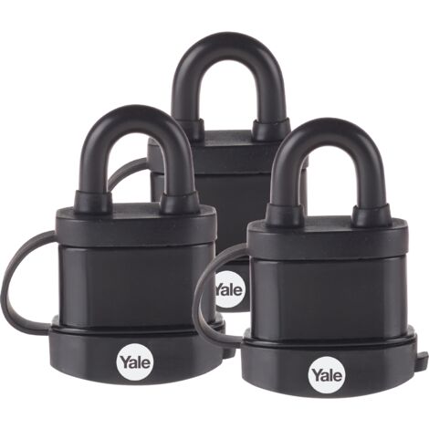 Yale - Y220B/51/118/3 hohe Sicherheit 51 mm wetterfestes Vorhängeschloss, 3er Set - offener Stahlbügel - 3 Schlüssel