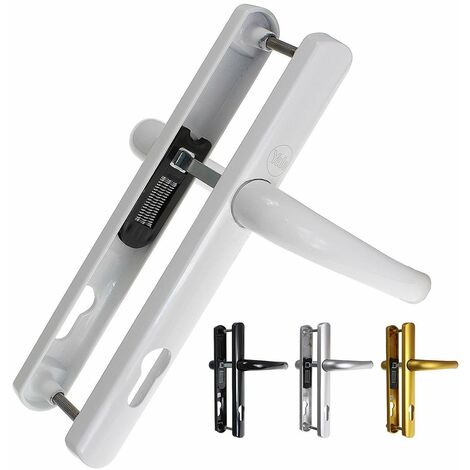 Yale Y2G-SSLL-WH Maniglia per porta superiore, sicurezza standard, centro 92 mm, distanza fori di fissaggio 215 mm, per porte in PVCu, finitura bianca, funziona con cilindri e serrature a mortasa,