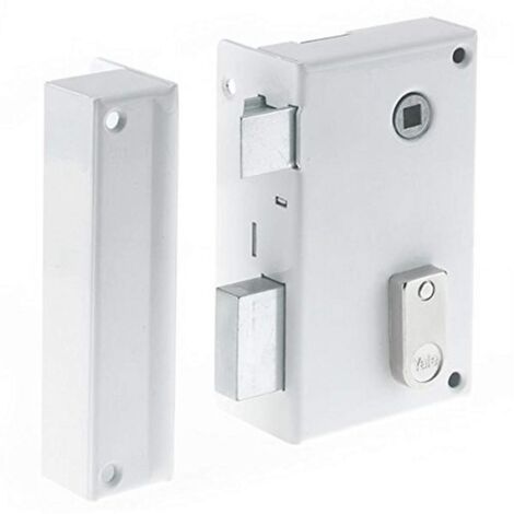 Yale YAV37G YAV37G-Bianco-2 Chiavi in Dotazione-ASSE 44mm, 7mm Quadrato, Versione Sinistra-per Griglia e Cancello, Bianco, Left