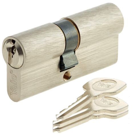 Yale YC500+ 30X40 NI Cilindro di Serratura 30 x 40 mm per Porta Esterna/Ingresso, 5 perni, 3 Chiavi, nichelato