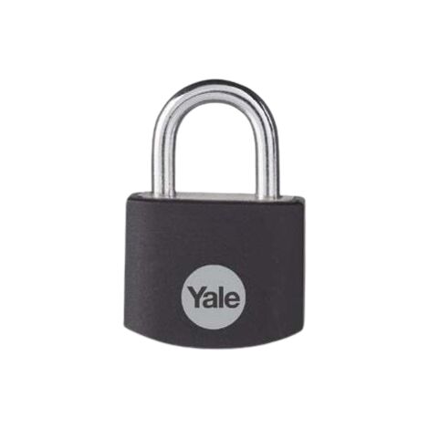 Yale - YE3B/32/116/1/BK Standardsicherheit 32 mm Aluminium Vorhängeschloss - Schwarz - offener Stahlbügel - 3 Schlüssel