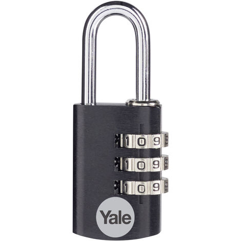 YALE YE3CB/20/121/1/BK Vorhängeschloss 20 mm    Schwarz Zahlenschloss