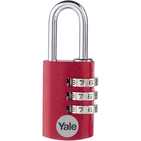 YALE YE3CB/20/121/2/CO Vorhängeschloss 20 mm    Rot Zahlenschloss