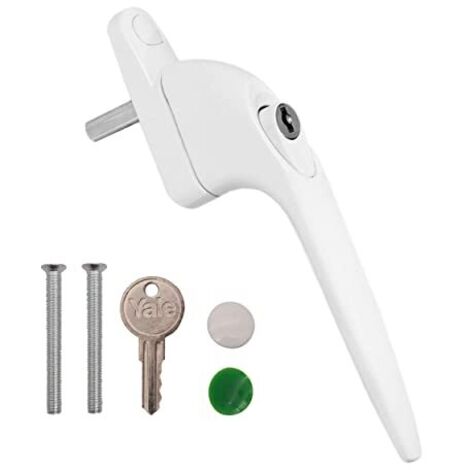 Yale YES-WINH-WH Essentials - Maniglia di ricambio universale per finestre in UPVC, chiusura a chiave, finitura bianca, 40 mm