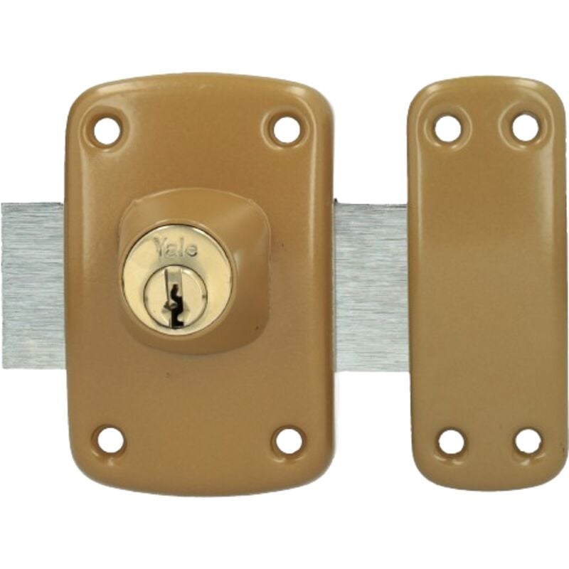 YALE - Verrou de porte à bouton cylindre Ø23 mm longeur 45mm marron