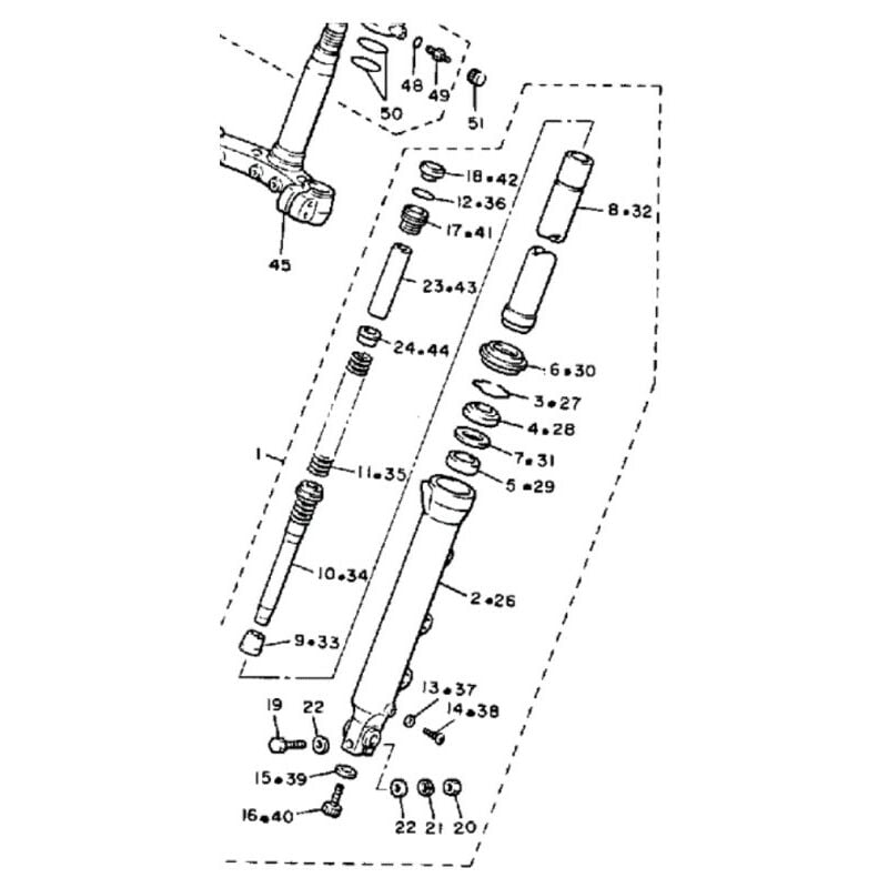 Yamaha - 1FK-23110-00 - 1 x Tube de fourche nu - V-max 1200 1985