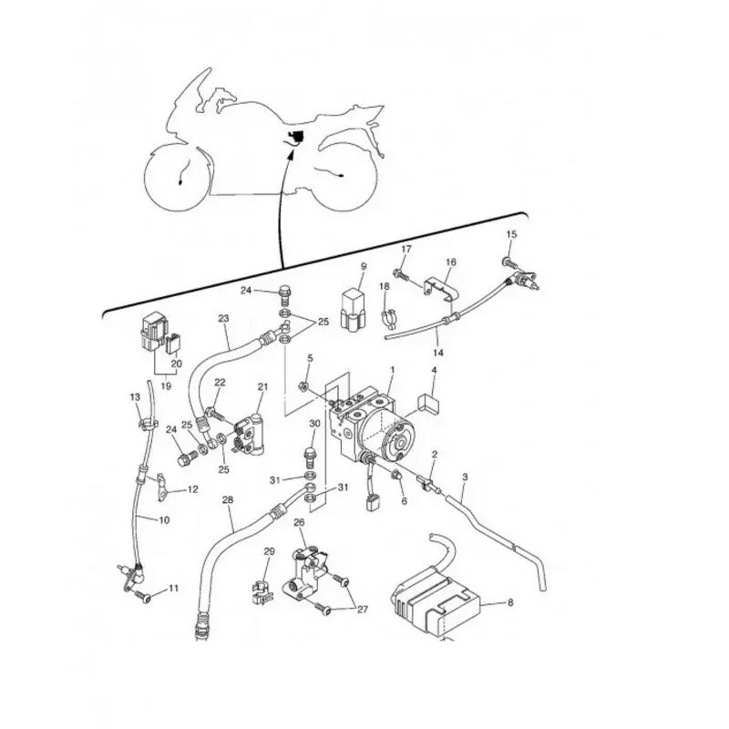Yamaha 3P6-85970-00 Faisceau capteur roue avant FJR 1300 '06/12