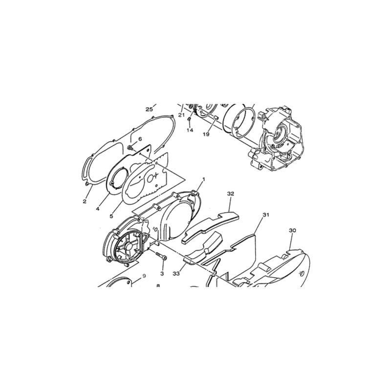 5DS-E5411-00 Couvercle 1 Carter moteur Majesty 125 '98/05 - Yamaha