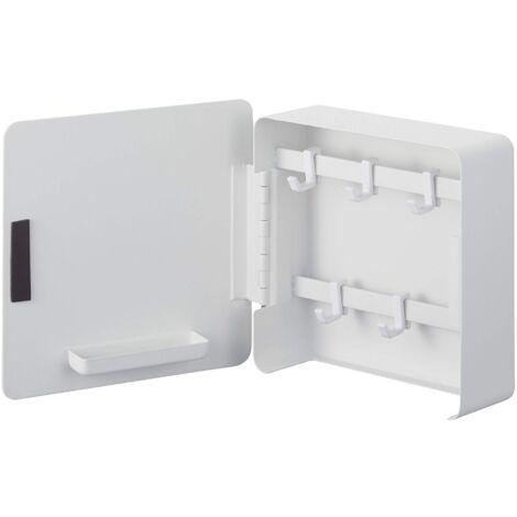 YAMAZAKI 4799 TOWER Magnetic Key Box, white, Steel, 15.8 x 5.5 x 15.8 cm