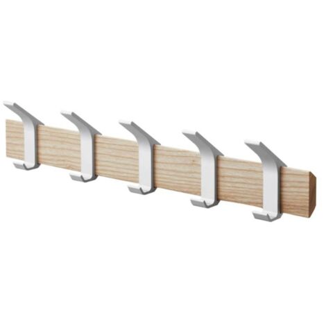 Yamazaki Porte manteaux mural 5 crochets frêne beige