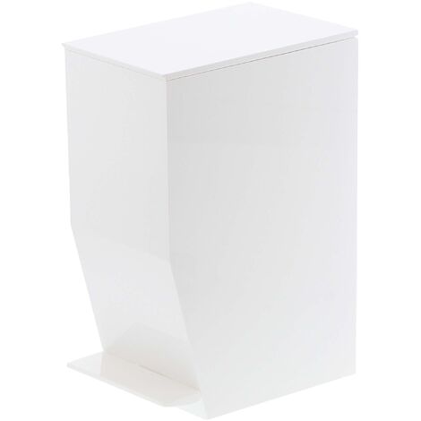 Yamazaki Tower Cestino Pedale Bianco 12x27,5 cm