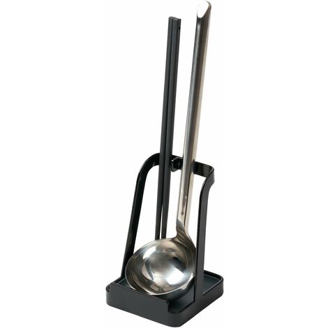 Yamazaki Utensil Stand Portautensili, Acciaio, Nero