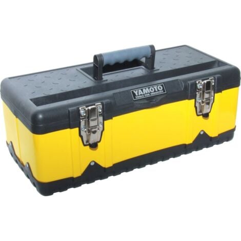 Yamoto Yellow Plastic Toolbox + Tote Tray - 470mm x 238mm x 178mm