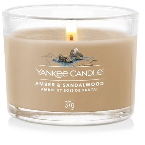 Yankee Candle - Bougie votive verre ambre et bois de santal