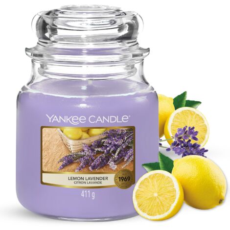 Yankee Candle Candela profumata  Candela giara media Lavanda al limone  Candele a lunga combustione: fino a 75 ore  Candele Profumate - il regalo perfetto per le donne
