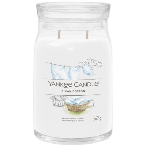 Yankee Candle Candela profumata Clean Cotton elegante Bianca