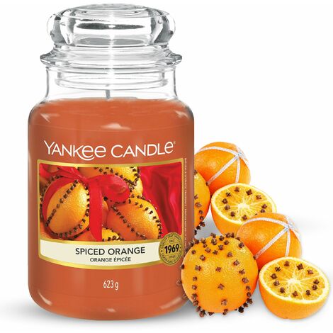 Yankee Candle Candela profumata in giara grande  Arancia piccante  Durata Fino a 150 Ore  Regali perfetti per le donne