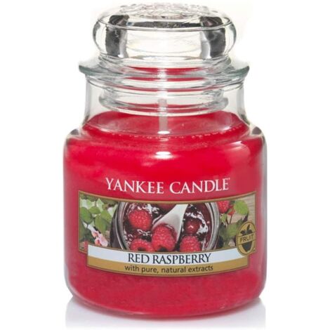 Yankee Candle Candela profumata in giara media  Lampone rosso  Durata Fino a 75 Ore