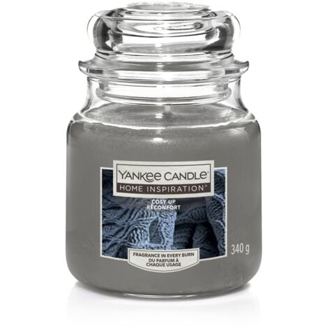 Yankee Candle Duftkerze Mittleres Glas Cosy Up 340g grau Duft Kerze Duftkerzen
