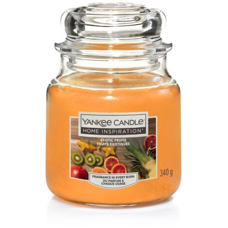 Yankee Candle Duftkerze Mittleres Glas Exotic Fruits 340g orange Duftkerzen