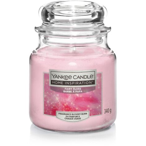 Yankee Candle Duftkerze Mittleres Glas Fairy Floss 340 g, rosa Duft Kerze