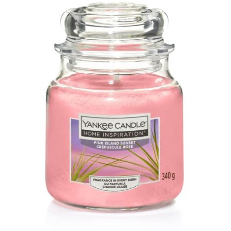 Yankee Candle Duftkerze Mittleres Glas Pink Island Sunset 340 g, rosa Duft Kerze