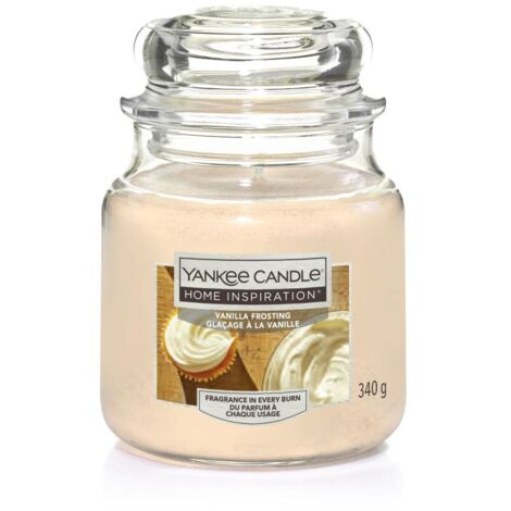Yankee Candle Duftkerze Mittleres Glas Vanilla Frosting 340 g, creme Duft Kerze
