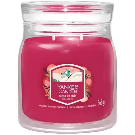 YANKEE CANDLE Giara Media in vetro Santa on Skis
