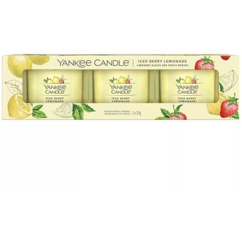 YANKEE CANDLE ICED BERRY LEMONADE BOUGIE EN CIRE ROND JAUNE 3 PIÈCE(S) (10.00777.0040) 1632043E