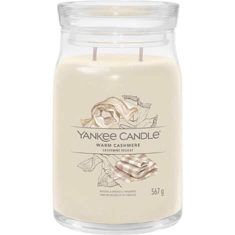 YANKEE CANDLE SIGNATURE BOUGIE PARFUMÉE  GRANDE BOUGIE CHAUDE EN POT EN CACHEMIRE AVEC DOUBLE MÈCHE  MÉLANGE DE CIRE DE SOJA