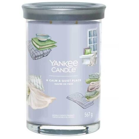 YANKEE CANDLE SIGNATURE BOUGIE PARFUMÉE  GRANDE BOUGIE TUMBLER AVEC LONGUE DURÉE DE COMBUSTION « A CALM & QUIET PLACE »  MÉLAN