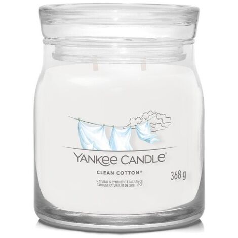 Yankee Candle Signature Candela in Giara Media Clean Cotton 50 Ore