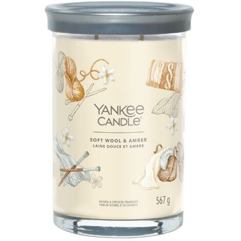 Yankee candle - soft wool amber signature tumbler candle jemna vlna a ambra - vonna svicka 5670g