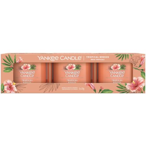 Yankee candle - tropical breeze set of votive candles in glass 370g