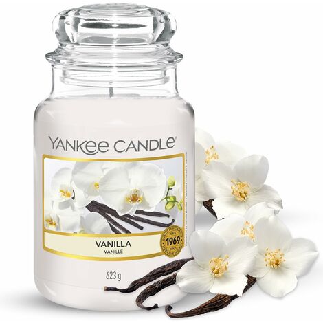 Yankee Candle Vanilla Candele in Giara Grande, Vetro, Giallo, 10.1X9.8X14.7 cm