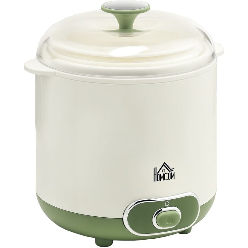 Yaourtière 20 w - machine à yaourt électrique - 2 récipients 1,5 l, panier filtre inclus - pp blanc vert