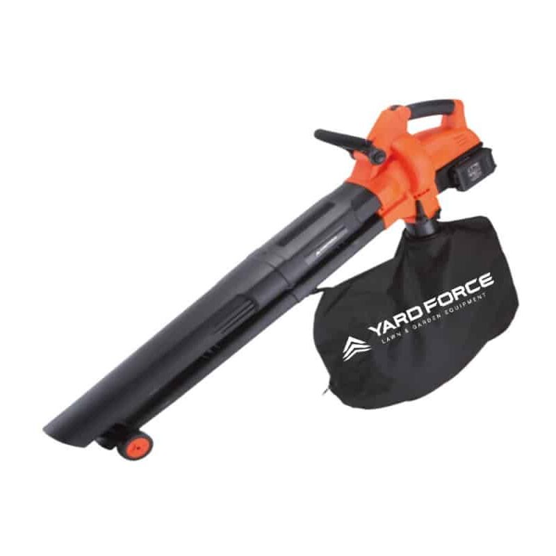 Yard Force - 40V Aspirateur, Souffleur, Broyeur de Feuilles sans Fil, Fonction 3 en 1, 230km/h, Batterie Li-Ion et Chargeur lb C20 - Noir/Orange