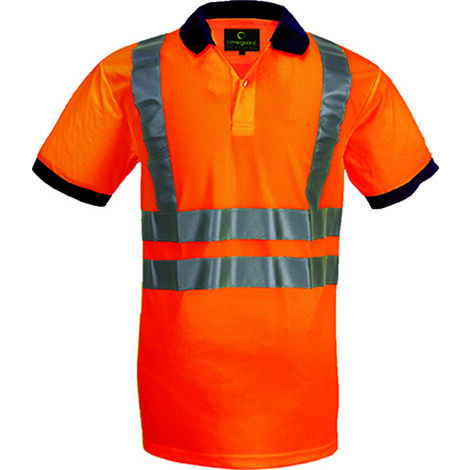 YARD Polo manches courtes de travail Orange FLuo