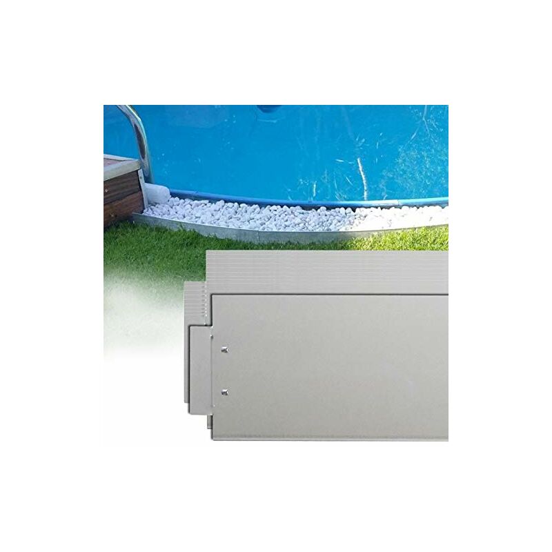 Yardin - Bordure de pelouse galvanisée Bordure de parterre Bordure de tonte Palissade métallique Longueur : 5 m - Hauteur : 18 cm, Argenté