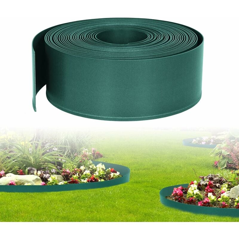 Bordure de pelouse plastique Bordure de pelouse, bordure de parterre Flexible à plier librement, 20m, Vert - Yardin
