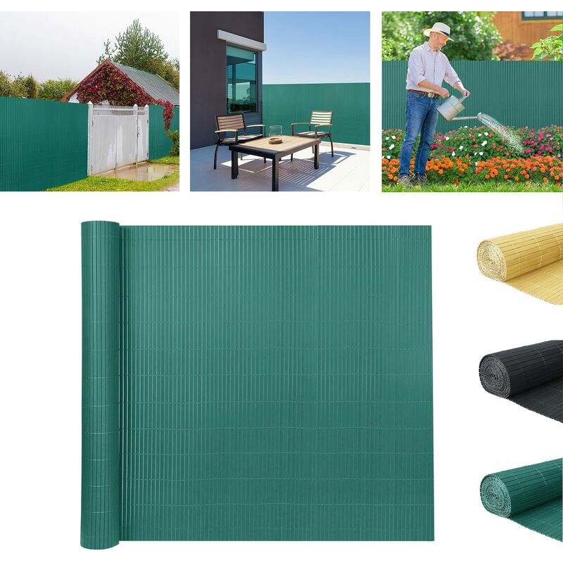 Yardin - Brise-Vue en pvc pour Jardin et Terrasse, Clôture de Protection Visuelle, Résistante aux Intempéries, avec Serre-câbles (160 x 500 cm, Vert)