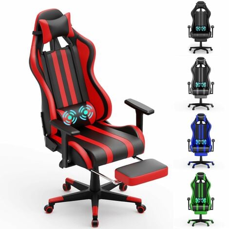 Douxlife® GC-RC03 Chaise Gaming Chaise bureau Fauteuil de Bureau Gamer  Massage Ergonomique Inclinable 175°, Rotation à 360° Réglage de la hauteur