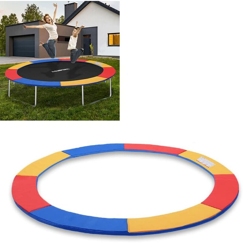 Couverture de bord trampoline Accessoire trampoline Bordure coussin de protection Protection de bord, pour trampoline Ø305cm Rond Tricolore - Yardin