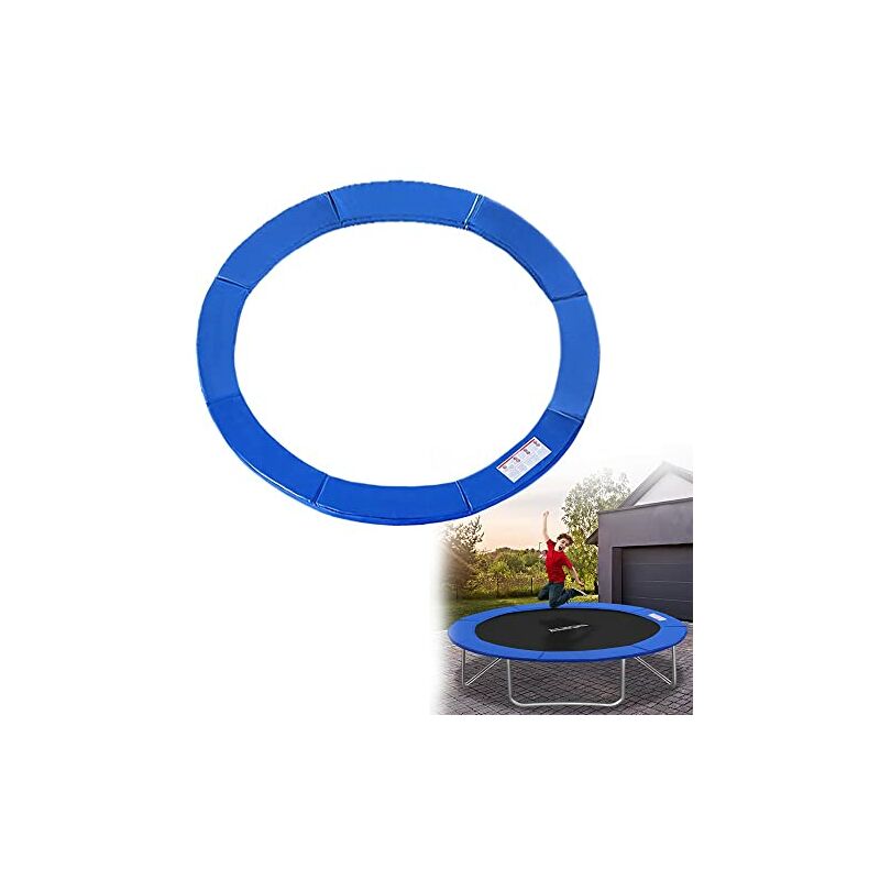 Couverture de bord trampoline Accessoire trampoline Bordure coussin de protection Protection de bord, pour trampoline Ø366cm Rond Bleu - Yardin
