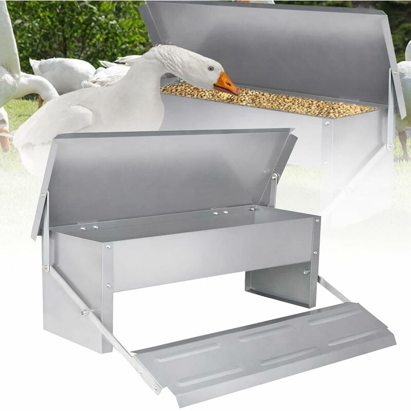 YARDIN Mangeoire Automatique pour Poulet Mangeoire pour Poulet 5 kg Distributeur d'aliments à interrupteur automatique en aluminium anti-rongeur et