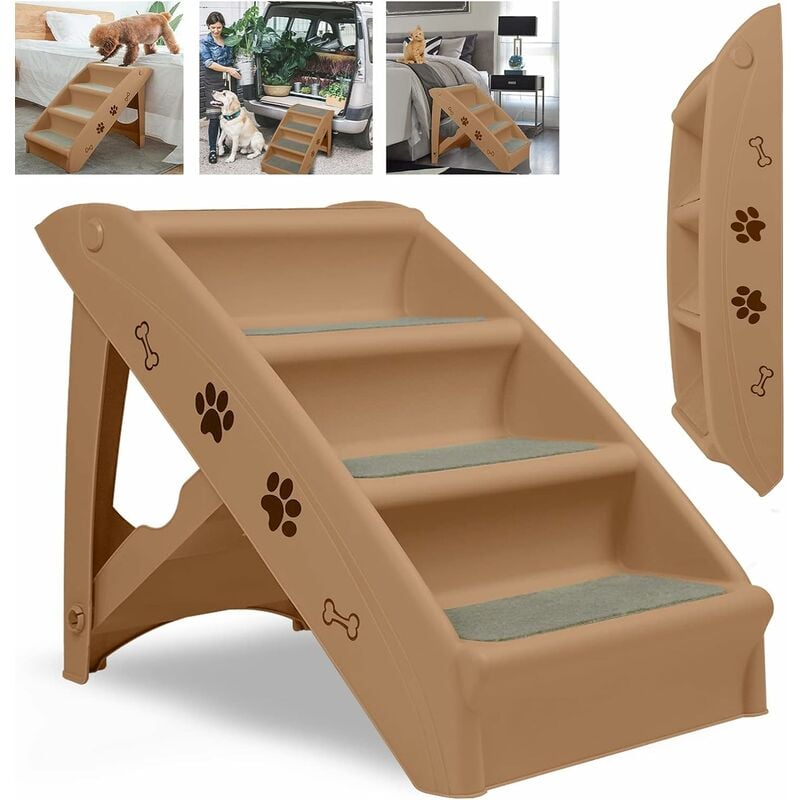 Escalier pour chien de petite taille, escalier pliable pour chat en plastique pp avec marches antidérapantes, escalier pour animal domestique, rampe