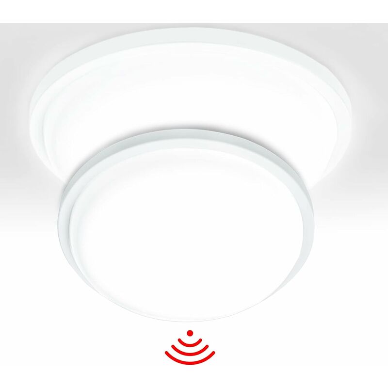 Plafonnier led avec détecteur de mouvement, Plafonnier led avec capteur radar IP44 pour couloir, salon, chambre, salle de bain, balcon, entrée